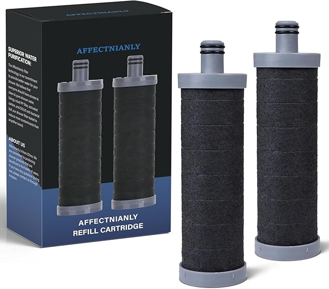 Carbon Shower Filter Cartridge 2PCS, Compatible with Shower Filter System, Reduces Chlorine, Heavy Metals & Impurities