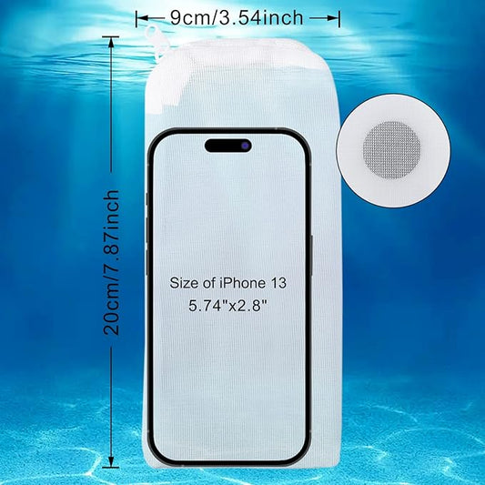 Segarty Filter Bag, 10 Pack 0.5mm Fine Mesh 7.7 x 3 Inch Reusable White Nylon Aquarium Media Net Bags with Plastic Zipper for Ceramic Rings, Bio Balls, Activated Carbon, Charcoal, Fish Tank