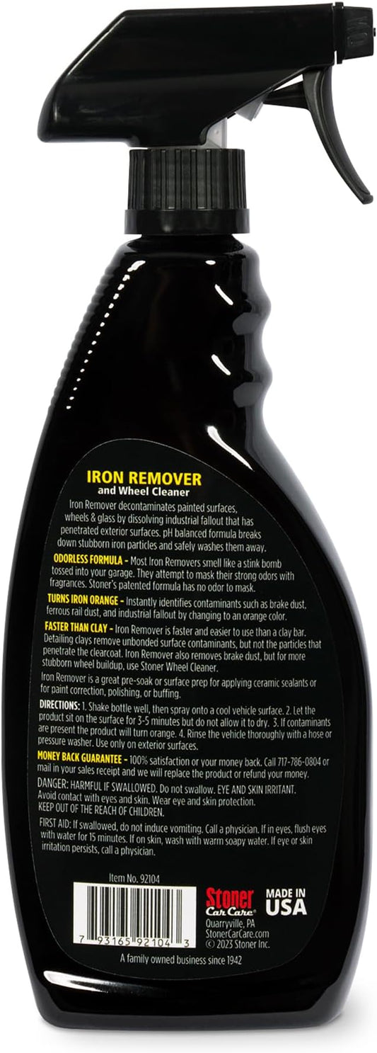 Stoner Car Care 92104 Iron Remover & Wheel Cleaner – Odorless Iron Fallout & Brake Dust Remover for Paint, Wheels & Glass – pH Balanced Rust Decontaminant with Color Indicator – 22 fl oz
