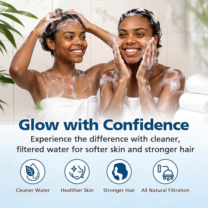 A-01 Replacement Filter Compatible with Afina Filtered Showerhead & Shower Filter, Carbon-Free KDF & Calcium Sulfite Cartridge for Hard Water, High Pressure for Hair and Skin Care, 3 Pack