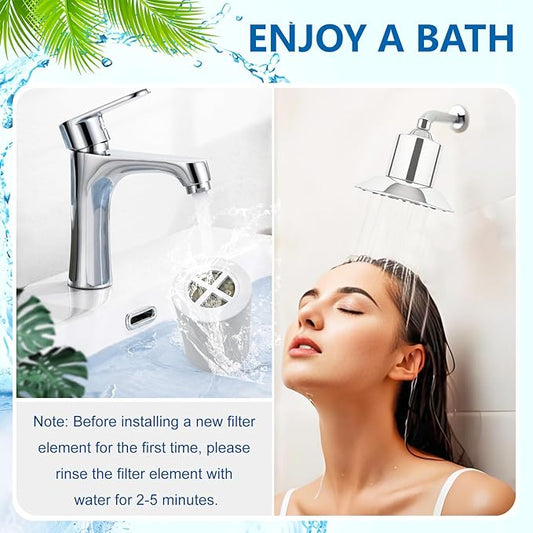 A01 Multi-Stage Shower Filter Replacement Compatible with Afina Filtered Shower Head for Hard Water, Filters Chlorine and Other Impurities,4 Pack,