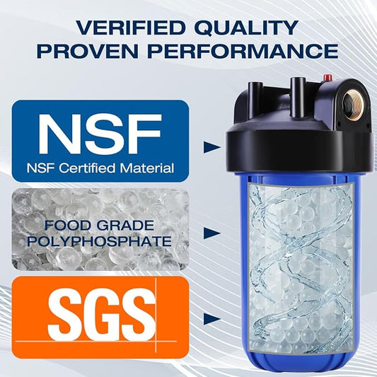 H&G Lifestyles Tankless Water Heater Filter Washing Machine Anti Scale | Scale inhibitor filter,Water Filter for Hard Water,Prevent Scale Build Up,Phosphate Water Filter Cartridge,60,000 Gallons