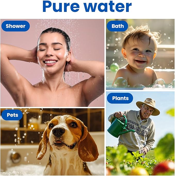 Adamson Shower Filter for Hard Water – 36-Stage Filtered Shower Head, Helps Reduce Chlorine – Supports Healthier Skin & Hair – High Output – Easy Tool-Free Install – Extra Cartridge Included