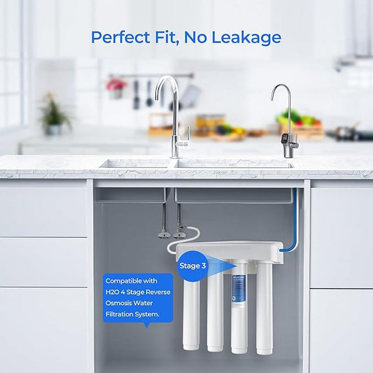 H2O Stage 3 Membrane Replacement Filter, Compatible with Pure Blue H2O Stage 3 Membrane PB-TLRO3MC50T, 4 Stage PB‑TLRO4H50T Reverse Osmosis Water Filtration System (1 Pack)