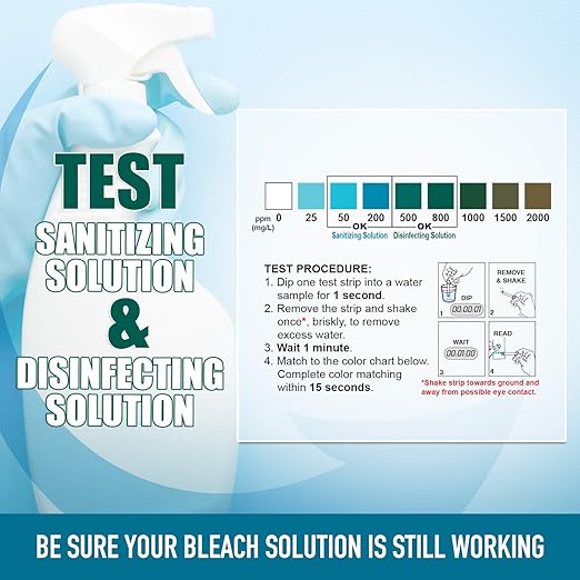 Industrial Test Systems WaterWorks 480124 Free Chlorine Test Strip, Ultra High II Range, 61 Seconds Test Time, 0-2000ppm Range (Bottle of 50)