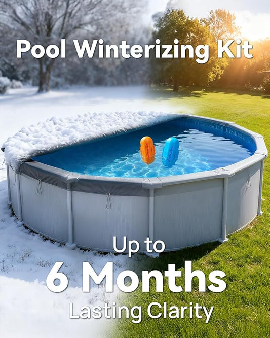 AQUASTRONG 4 in 1 Pool Closing Kit for Above Ground & Inground Pools, Treats up to 30,000 Gallons, Easy-to-Use Pool Winterizing Kit for Winter Care & Maintenance