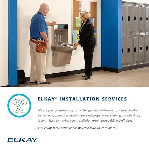 Elkay Wall Mount ADA Cooler Filtered Non-refrigerated Light Gray Granite