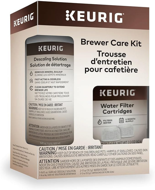 Keurig Brewer Care Kit with Descaling Solution and 2 Water Filter Cartridges, Compatible With All Keurig 2.0 and 1.0 K-Cup Pod Coffee Makers