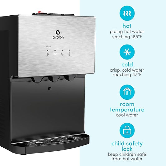 Avalon A12 Countertop Bottleless Water Dispenser, 3 Temperatures, Self Cleaning, Stainless Steel