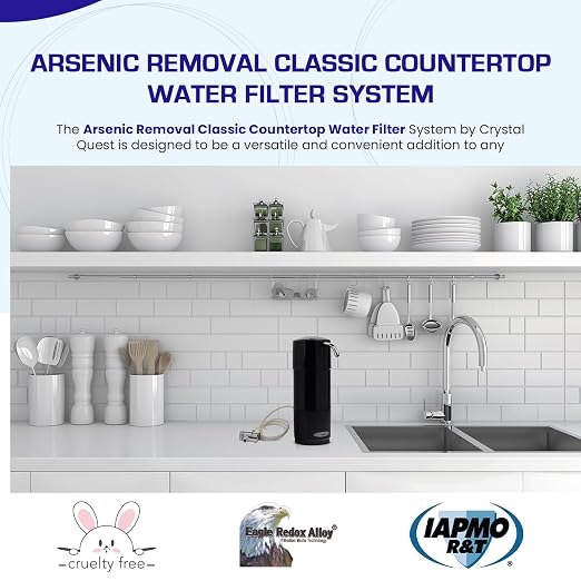 Arsenic Removal | Classic Countertop Water Filter System | Black | Crystal Quest