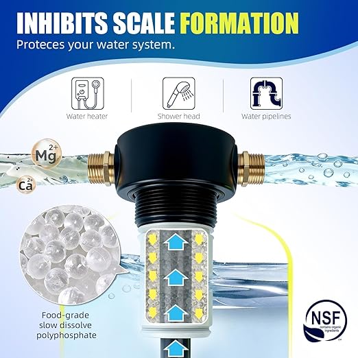 AKM RV Water Filtration System,Reduce Chlorine, VOCs, Heavy Metals, Bad Taste, Odor, Anti-Scale, KDF GAC Carbon Filters,3/4" GHT Brass Quick Connectors, Scale Inhibitor Filter