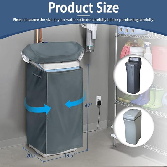 Outdoor Water Softener Cover, Heavy Duty Weather Resistant | 600D Oxford Fabric, Rear Pipe Opening, Dual Zipper Access, Secure Fit, Rain & Sun Protect, Whole House Water Softener Cover
