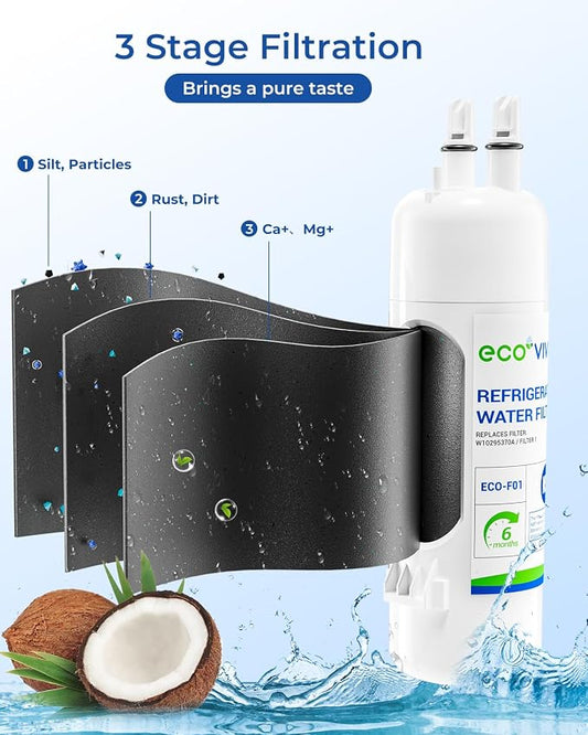 Ecoviva W10295370A Water Filter Replacement, Pack of 3