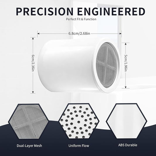 Shower Filter Cartridge Compatible with Eskiin Shower Head, 6 Pack | Multistage media reduces hard water & chlorine. Compatible with Eskiin shower head. Tool-free installation in minutes.