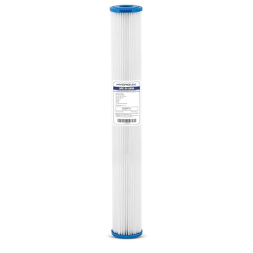 Hydronix SPC-25-2030 Universal Whole House Sediment Pleated Water Filter, Washable and Reusable, 2.5" x 20" - 30 micron