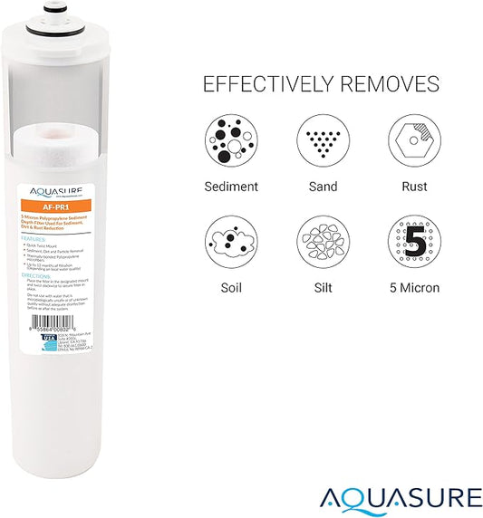 Aquasure Premier Series Complete 4-Stage Quick Twist Filter Replacement Cartridge Bundle Set AF-CP100 | Compatible with AS-PR100 Under Sink Reverse Osmosis RO Filtration System for Well Water