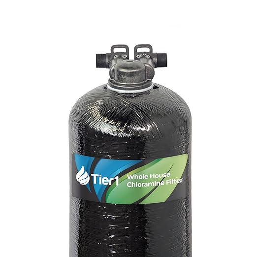 Tier1 Whole House Water Filter System | 300,000 Gallon Chloramine Reduction Capacity | Pre-Filled Upflow Tank with 0.5 Cu Ft Catalytic Granular Activated Carbon | Home Filtration System