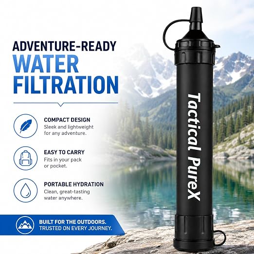 Water Filter, Capacity Emergency Water Straws (1PCS) | Lightweight, Reusable, Portable Water Filter Straw for Camping, Hiking, Travel, Biking, Survival