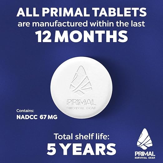 Water Purification Tablets- Water Purifier Tablets for Emergency Water - Hiking, Camping, Survival, Emergency – Drinking Water Filtration System Survival Tabs - Purificador De Agua - 100 Tablets - 4G