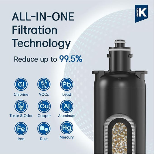 Pureal PPF-1700 Under Sink Water Filter Replacement Cartridge, 17 Inch | NSF/ANSI 42 & 372 Certified. Reduces PFAS, Lead, Chlorine & Odor. 20,000-Gallon Capacity. Long-Lasting Filter. Made in Korea.