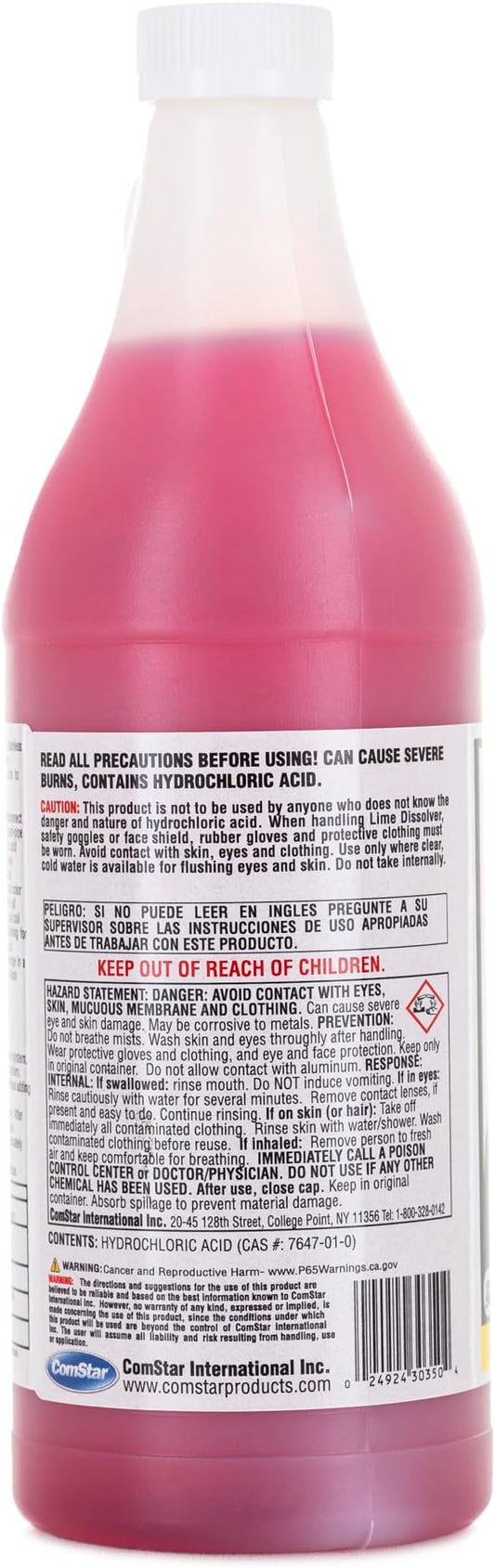 Lime Dissolver & Scale Remover,1 Quart, Industrial Strength Descaler for Cooling Towers, Boilers, Coils, Urinals, Toilet Bowls, Ice Machines, Lab Equipment, Rust & Stain Cleaner (30-350)