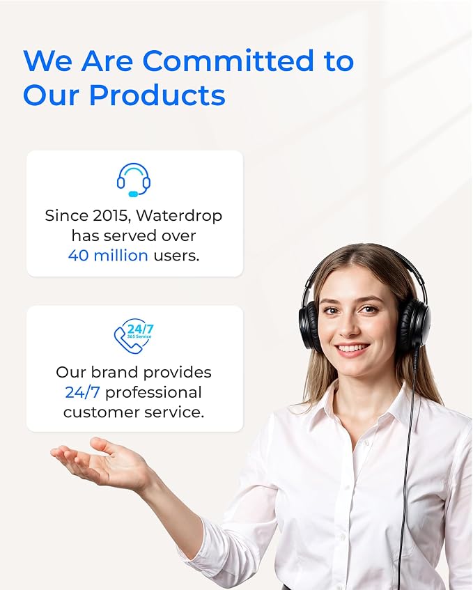 Waterdrop RF15-UF Water Filter Replacement for WD-15UA-UF/15UB-UF/15UC-UF | Reduces Lead, Chlorine, Bad Taste & Odor, 0.01 μm Under Sink Water Filter, 2 Years