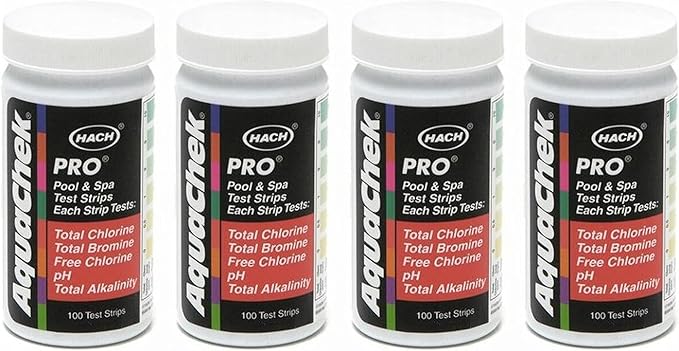 AquaChek 511710-04 Pro 5-in-1 Swimming Pool Test Strips, 4-Pack
