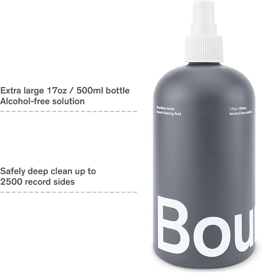 Boundless Audio Record Cleaning Solution - 17oz Extra Large Vinyl Record Cleaner Fluid Spray Bottle & Refill Nozzle
