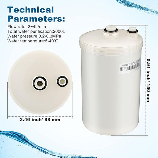 Qualirey 2 Pack Premium Filter Replacement Compatible with HG-N Type Water Ionizer, Compatible with Enagic Kangen LeveLuk SD501, JrIV, KANGEN 8(Not Original Type Before 2010)