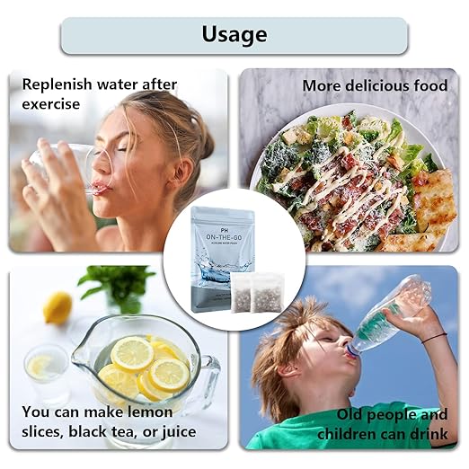 Alkaline Water Filter Pouch, 2 Pack, Portable, White, 20 oz, Increases pH, Removes Toxins, Reduces ORP, Softens Water, Enhances Taste and Smell, Made in USA