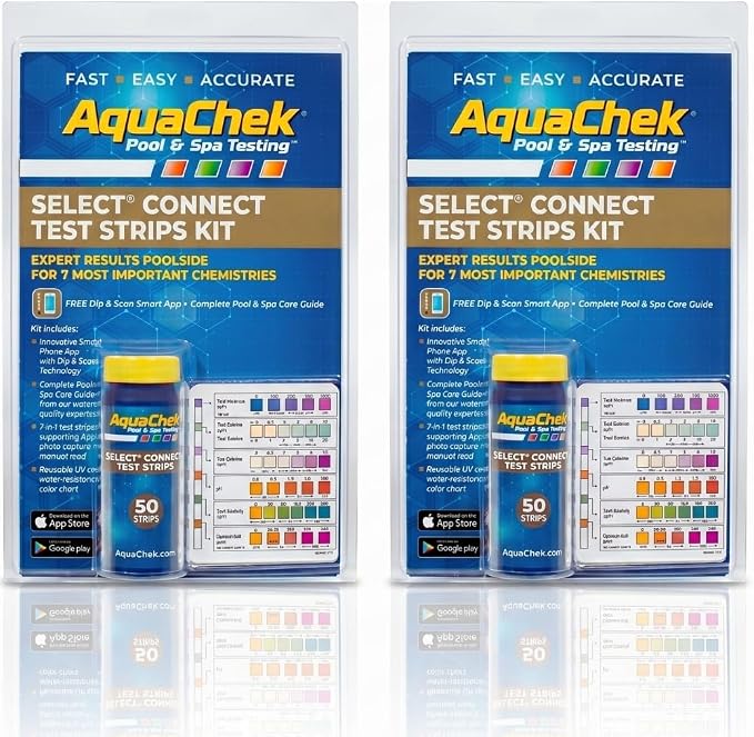AquaChek 541604-02 Select 7-in-1 Test Strip Kit for Swimming Pools, 50-Count, 2-Pack