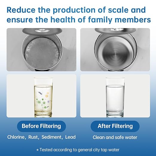 Water Filter for Sink Faucet,NSF42 Certified Faucet Mount Water Filter System Remove Chlorine,Odor & Heavy Metals,Lasts 300+ Gallons,Fits for 15/16",13/15",3/4" Kitchen Faucets,3*Filters,LJ203