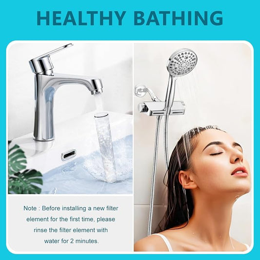 Filter Compatible with MakeFit Shower Handheld-SSJ731/SW9730 | Slirceods-4Pack Shower Filter Compatible with HOPOPRO SS5775 Shower for Hard Water-Filtered Chlorine-Dry Itchy Skin