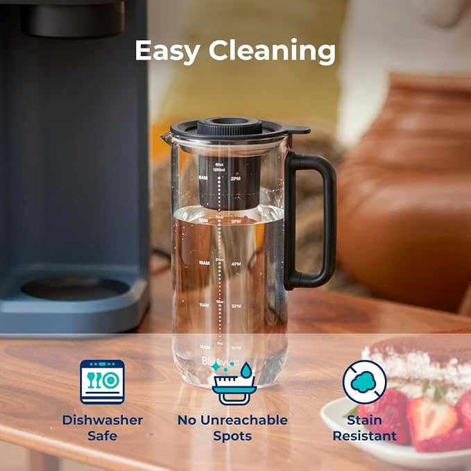 Bluevua RO100ROPOT-Lite(UV) Countertop Reverse Osmosis Water Filter System, White, with One Extra ROPOT-LITE Replacement Carafe, Bundle