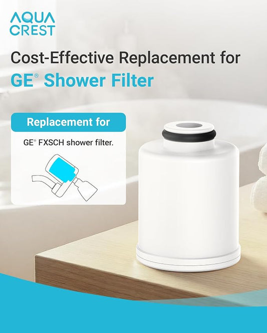 AQUA CREST FXSCH Shower Filter Replacement for GE® FXSCH, Shower Head Water Filter, 2 Pack