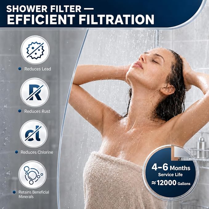 Replacement Filter Cartridges Compatible with Philips Shower Head, 3PCS | Fits for AWP175 Model, 3-Stage Shower Filter Filtration with Double Mesh | Reduces Chlorine, Heavy Metals, Impurities