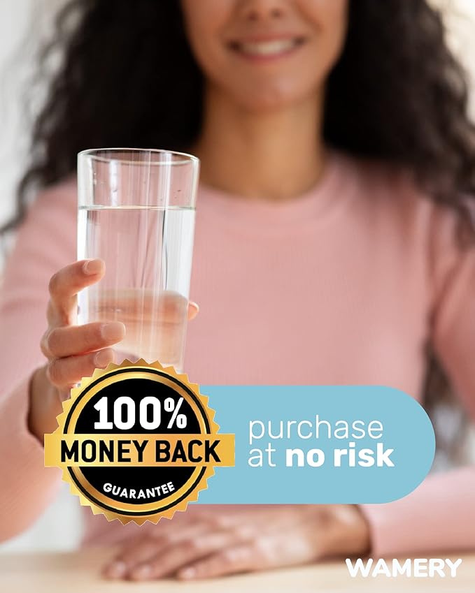 Wamery Alkaline Pitcher Water Filter Replacement - Model 1001122, 3 Pack, Multi‑Stage Gravity Cartridges, Improves pH & Taste, Activated Carbon + Mineral Layer, 42‑Gallon Each, Leak‑Free Fit, BPA‑Free