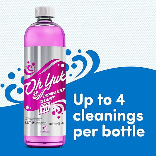 Oh Yuk Dishwasher Cleaner, Descaler, And Deodorizer – Removes Grease, Odors, And Buildup – Natural Orange Scent – Septic Safe Formula For A Fresh Dishwasher – Deep Cleans All Machine Models – 16 Fl oz