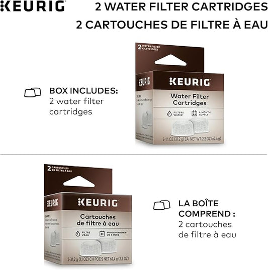 Keurig Water Filter Refill Cartridges, Replacement Water Filter Cartridges, Compatible with 2.0 K-Cup Pod Coffee Makers, 2 Count