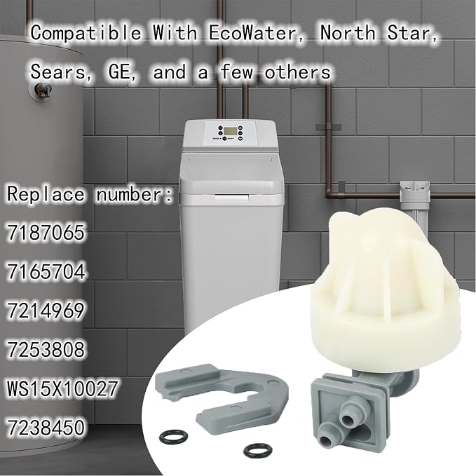 New Water Softener Nozzle and Venturi Assembly 7253808 Replacement | Compatible with EcoWater, North Star, Sears, GE Replaces 7187065, 7165704, 7214969, 7253808, WS15X10027, 7238450