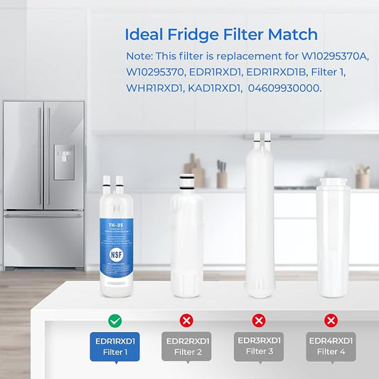 TEEHAY WRS315SDHZ Water Filter Replacement, Compatible with Whirlpool WRS571CIHZ, WRS571CIHZ, WRS588FIHZ, WRS571CIDM, 4 Pack