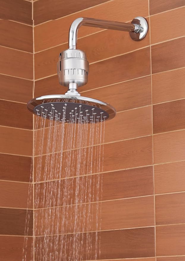 G-Promise 16 Stage Shower Filter For Hard Water, Reduces Chlorine and Fluoride, Improves Dry Skin, Universal With G1/2" Threads Design, Comes With a Replacement Cartridge (Chrome)