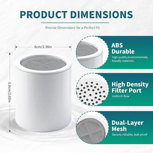 Replacement Filter Cartridge Compatible with Eskiin Shower Head (4-Pack) | for Hard Water, Chlorine Removal
