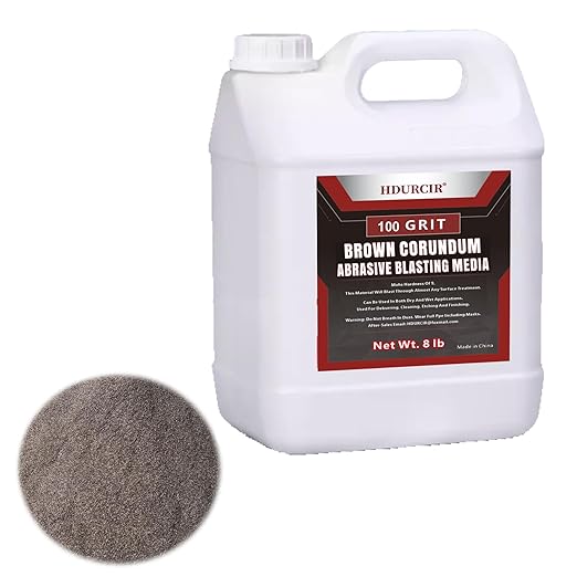 Brown Corundum Abrasive Blasting Media (Brown Aluminum Oxide) 8LBS 100 GRIT Medium to Fine Sand Blasting Abrasive Media for Blasting Cabinet or Blasting Guns