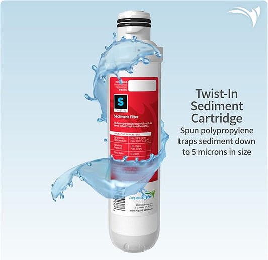 Aquatic Life Twist-In RO/RODI Replacement Cartridges - Carbon Block Filter, Sediment, Color Changing Mixed Bed Deionization Resin and 100 GPD Membrane, 4-Stage Reverse Osmosis Deionization Systems