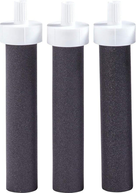 Brita Water Filter Replacements for Water Bottles (3 Count) and Brita Insulated Filtered Water Bottle with Straw (20 Ounce, Rose)