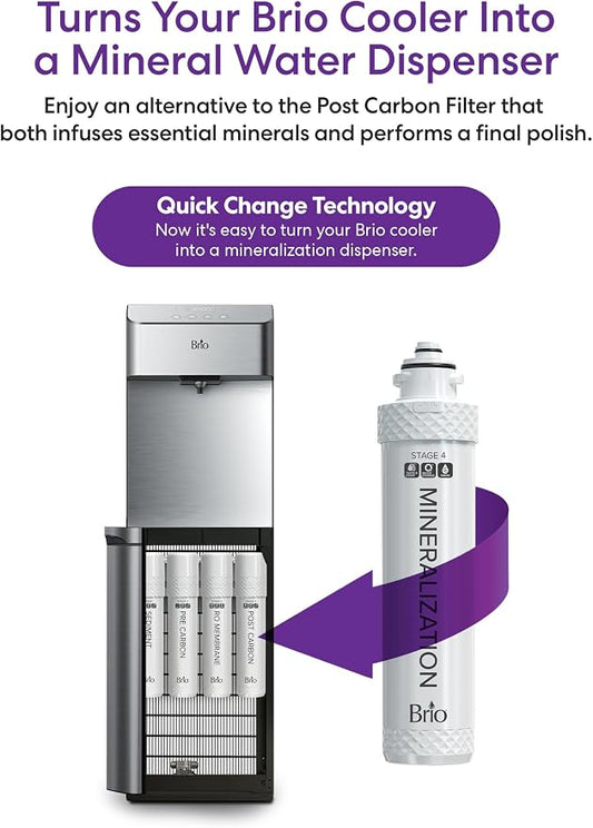 Brio Stage 4 Mineralization Filter, Restores Essential Minerals to RO-Purified Water, Mineralizing Alternative to Brio Stage 4 Post Carbon Filter