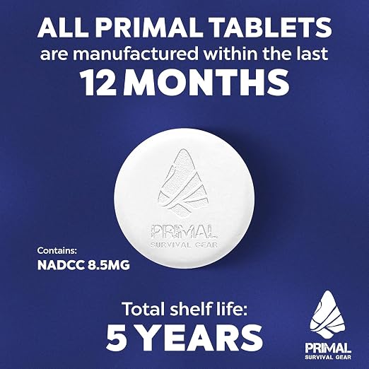 Water Purification Tablets - Water Purifier Tablets for Emergency Water - Hiking, Camping, Survival, Emergency – Drinking Water Filtration System Survival Tabs - Purificador De Agua - 1L - 100 Tablets