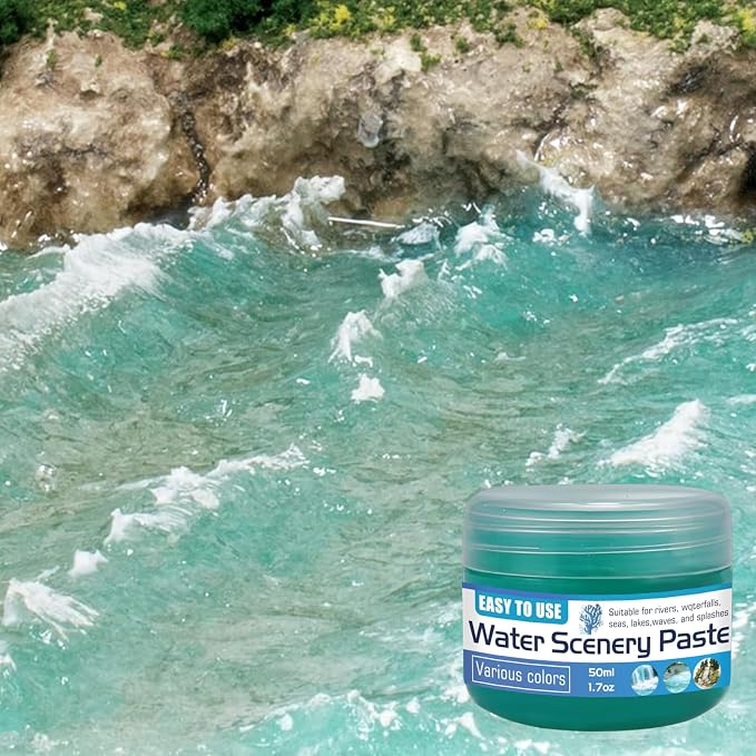 50ml Water Scenery Paster, Paint Mediums & Additives, Water Effect Paste, Suitable For Rivers, Oceans, Lakes, Static Scenes - Model For Aquariums (Lake Color)