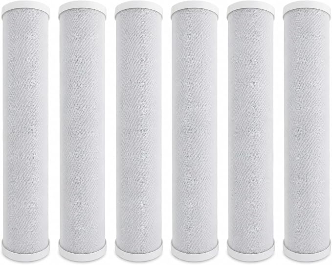 CFS - 5 Micron 10" x 2.5" Carbon Block Water Filter Cartridge – Compatible with WCBCS975-RV Model – Whole House Replacement Filter Removes Chlorine Taste & Odor – 6 Pack
